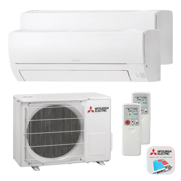 Mitsubishi Electric WDXH-HA40W VF – Multi split – Wand-unit – 4,0 kW (met 2 binnen units)