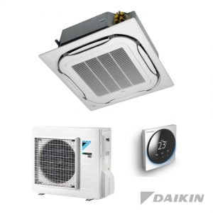 Daikin airco met wit standaardpaneel en bediening