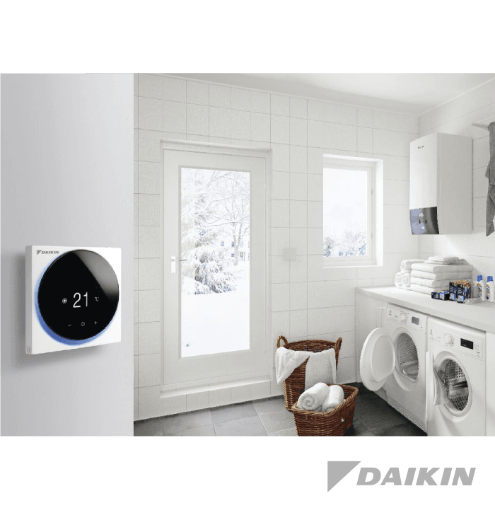 Madoka-bedrade-afstandsbediening-Daikin-wit Madoka bedrade afstandsbediening bevestigd