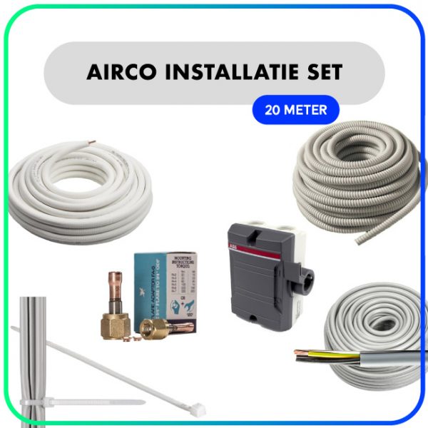 Airco installatie set – 1/4” x 1/2” – 20 meter