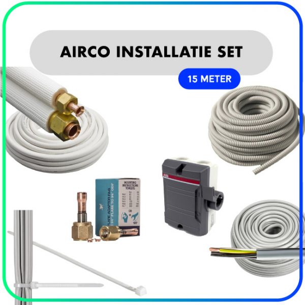 Airco installatie set – 1/4” x 3/8” – 15 meter