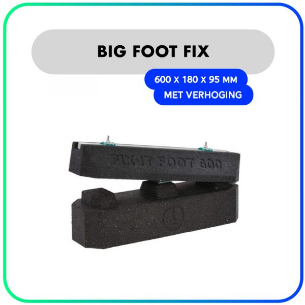 Big Foot Fix-it balken rubber – 600 x 180 x 95mm – Met verhoging (set van 2)