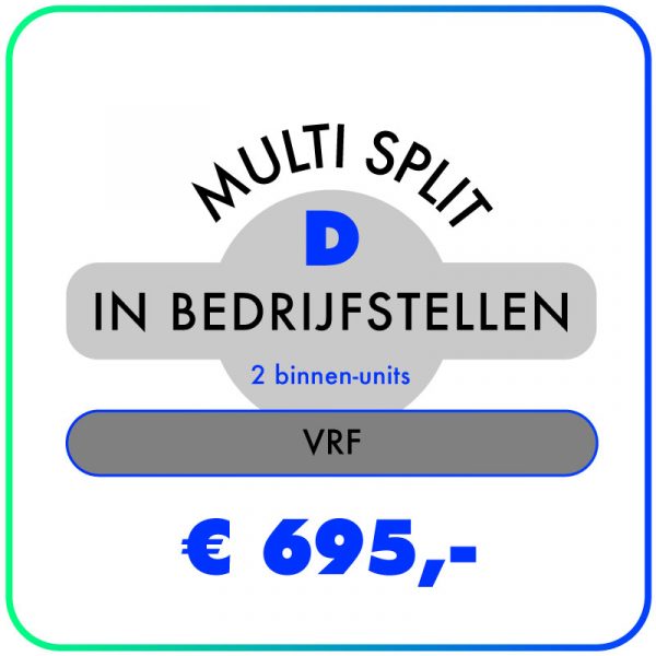 In bedrijfstellen – VRF Multi split voor 2 binnen-units – Cassette-, Kanaal- & Plafond-units