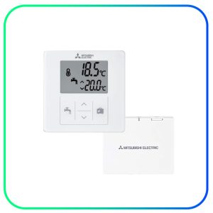 Draadloze-thermostaat-PAR-WT60-R-E-+-Ontvanger-PAR-WR61-R-E-Mitsubishi-Electric
