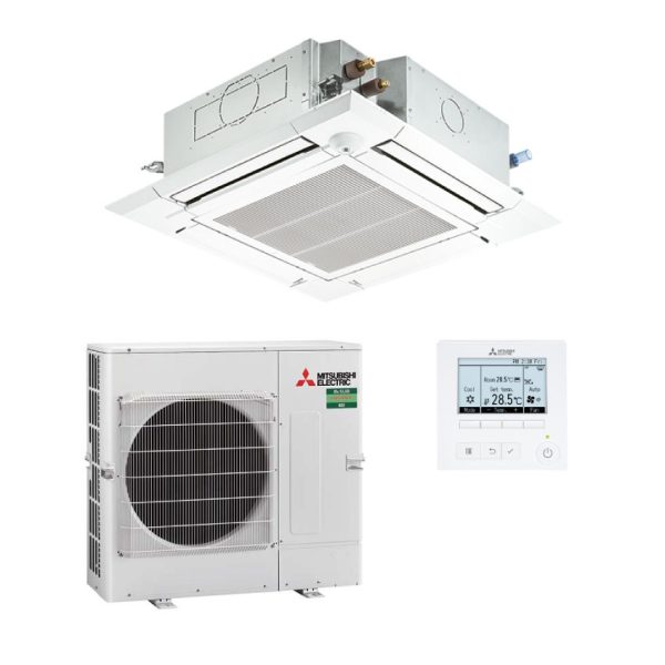 Mitsubishi Electric CSH-M140i (PLA-M140 EA+PUZ-M140 YKA) – Cassette-unit – 14,0 kW – Inclusief bediening en rooster