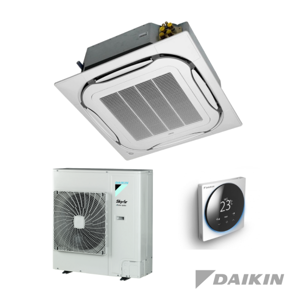 Daikin FCAG100B+AZAS100MV Cassette-unit – 10,0 kW (1x230V) – Standaardpaneel wit